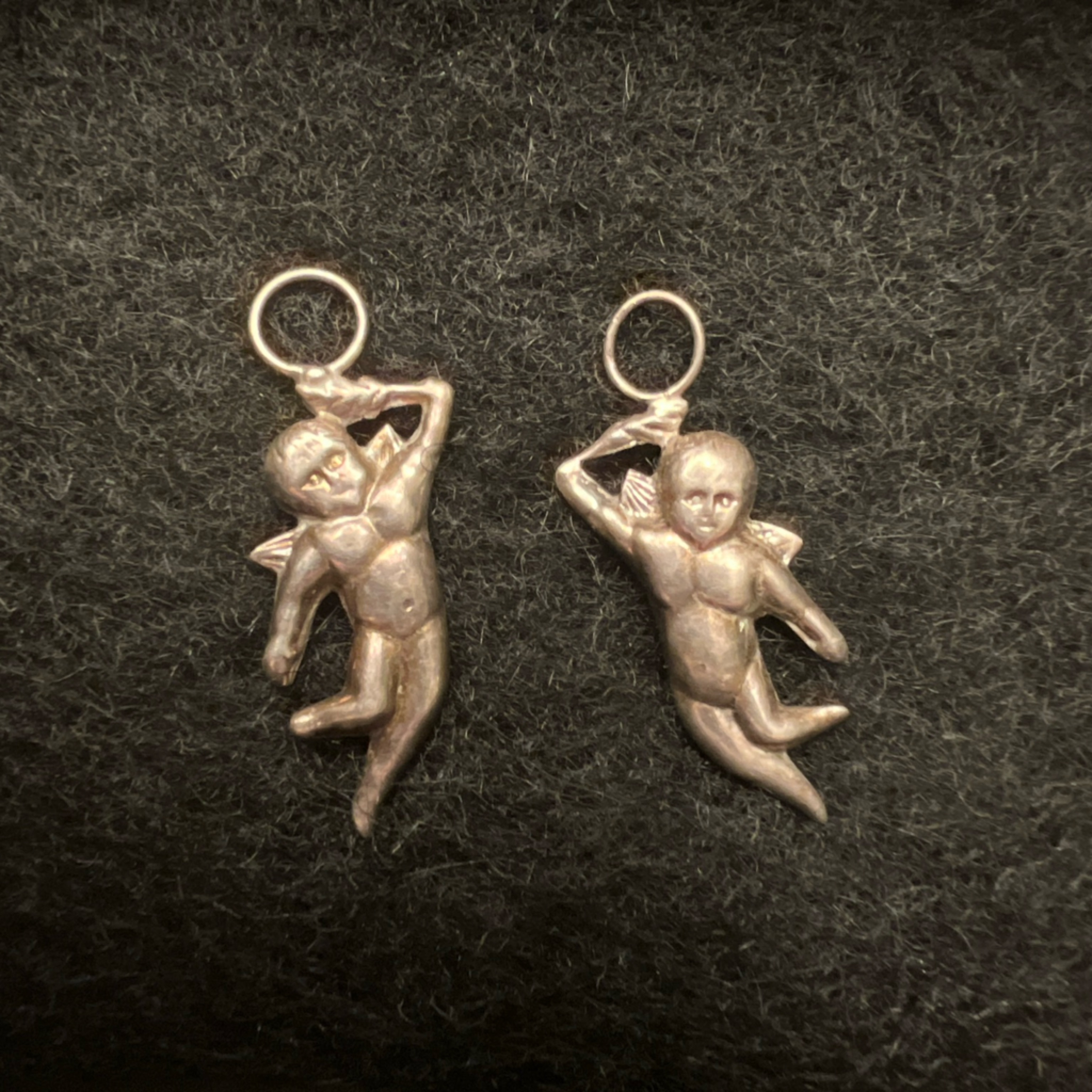 Vintage Sterling Silver Italian Cupid Pendant Charm